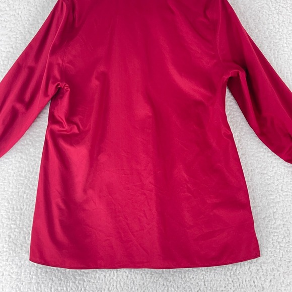 Chico's Solid‎ Red Button-Up Shirt Womens Long Sleeve Collared Size 12/14 Petite - Picture 13 of 14